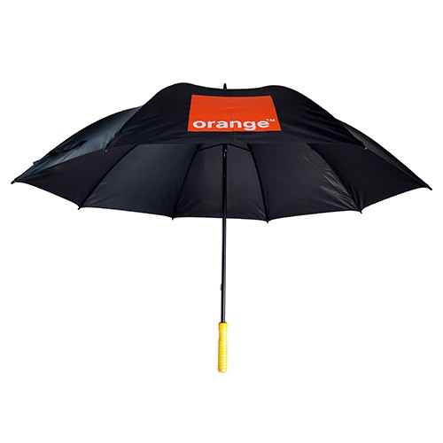Orange promotion golf umbrella wooden handle