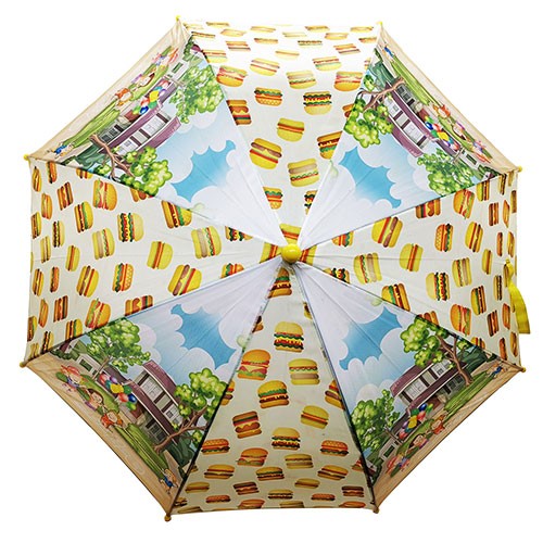 Printing kids umbrella hamburger design